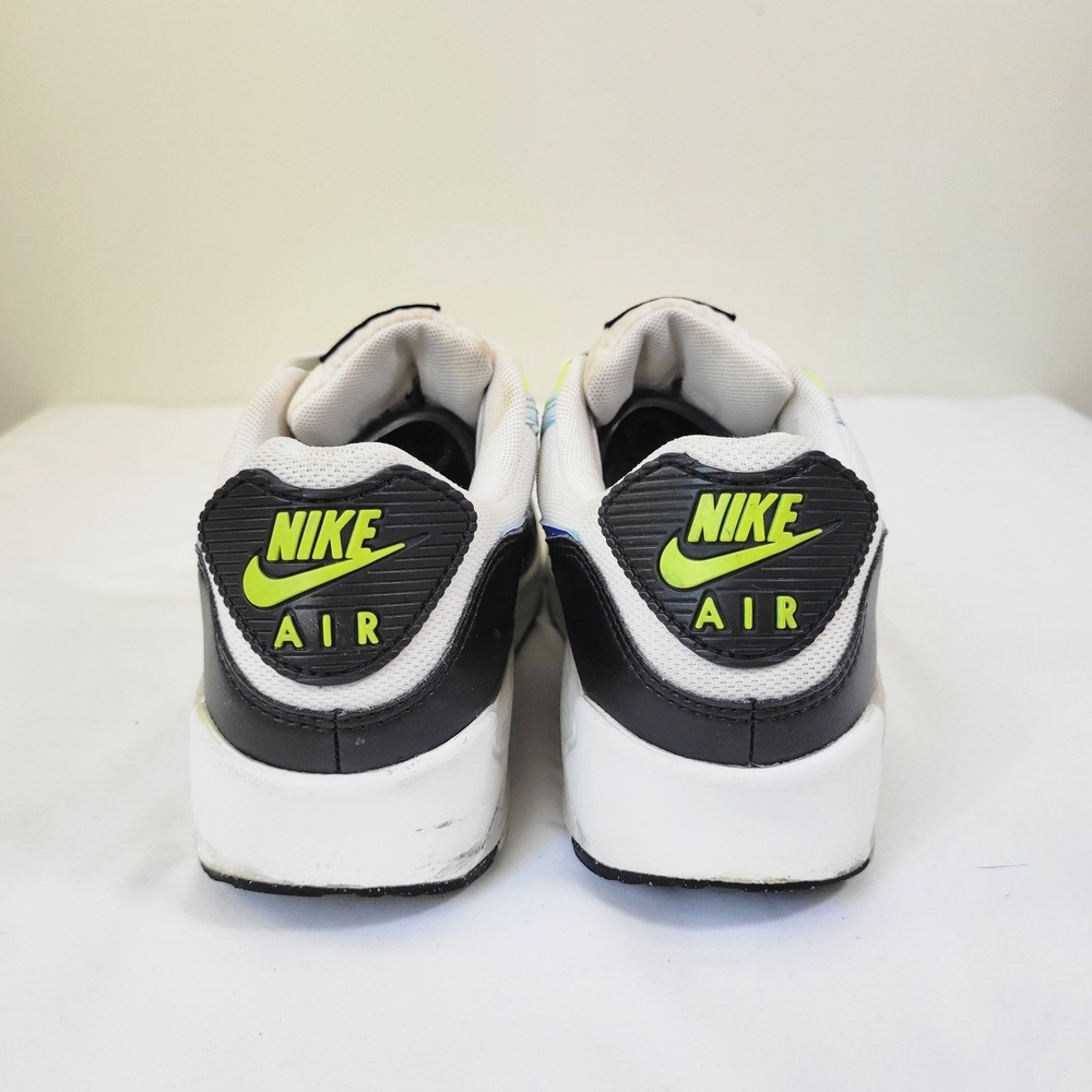 Nike Air Max 90 White Blue Volt Sneakers DH8010-102 Mens 6.5 Womens 8 - Picture 4 of 6
